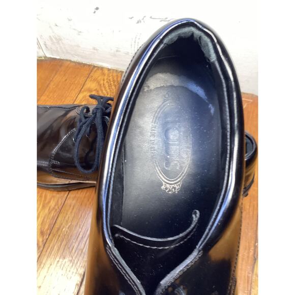 TODS TOD MENS BLACK LEATHER OXFORD CASUAL SHOES Size 10.5 main image 4